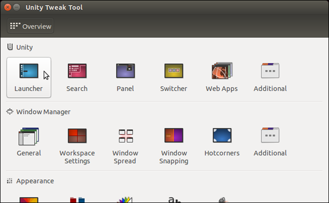Переход в настройки Launcher в Unity Tweak Tool