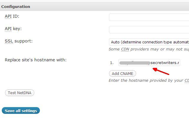 Поле для подстановки CDN URL в настройках W3 Total Cache