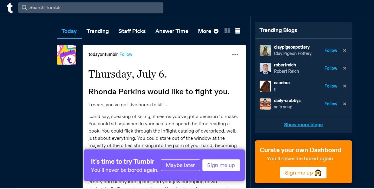 Успешное подключение к VPN и доступ к Tumblr