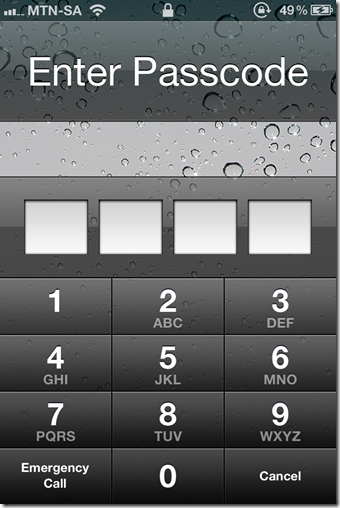 Экран запроса PIN‑кода на устройстве