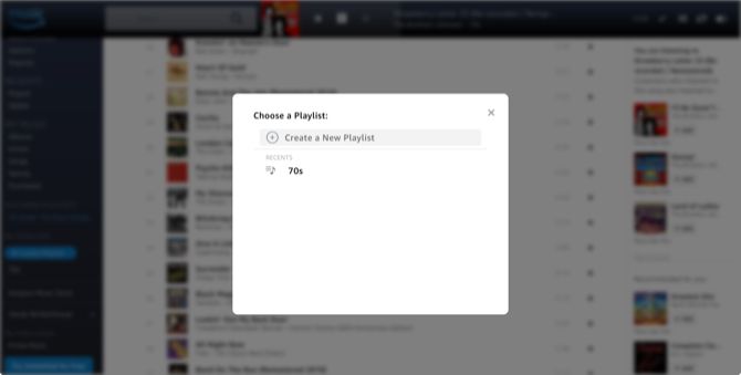Создание плейлиста Amazon Music в браузере