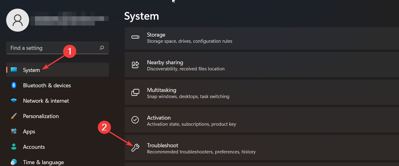 Accesso a Risoluzione dei problemi nelle Impostazioni di Windows