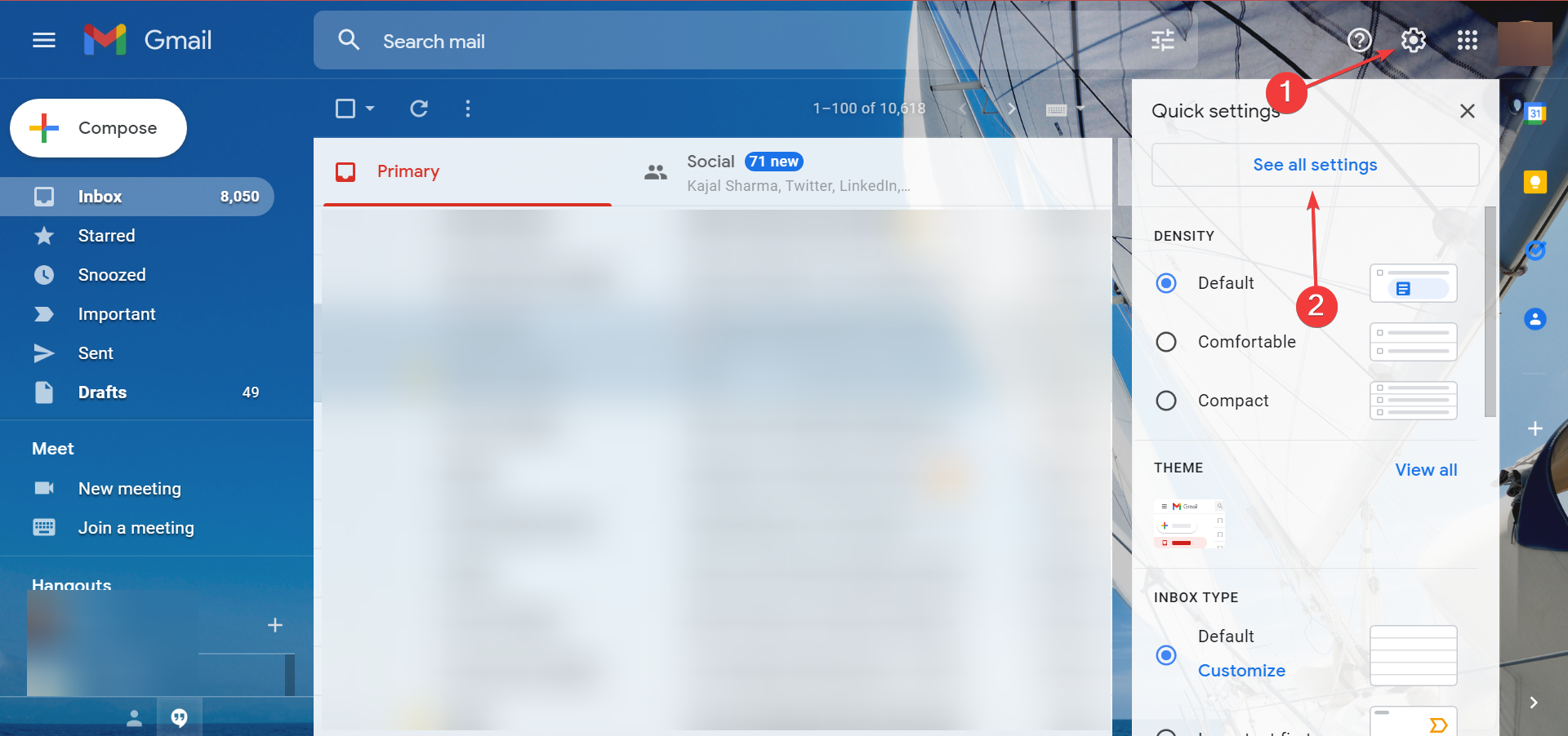 Все параметры Gmail