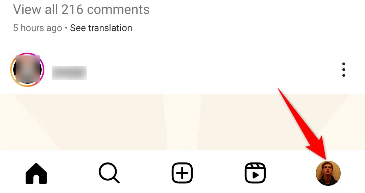 Нажмите иконку профиля внизу экрана.