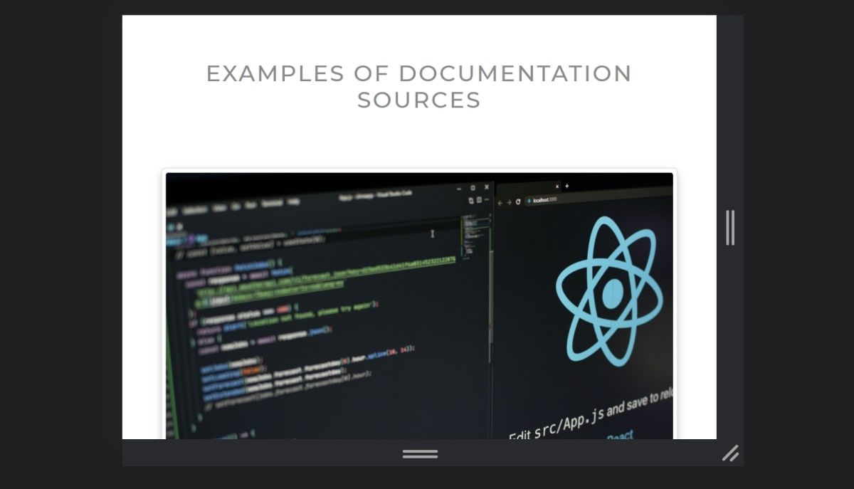 Углы экрана, которые можно перетаскивать для изменения размера