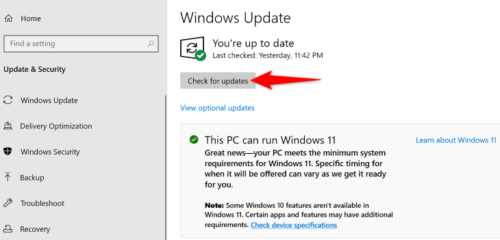 Обновите Windows 10