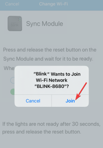 Подключение к сети Sync Module