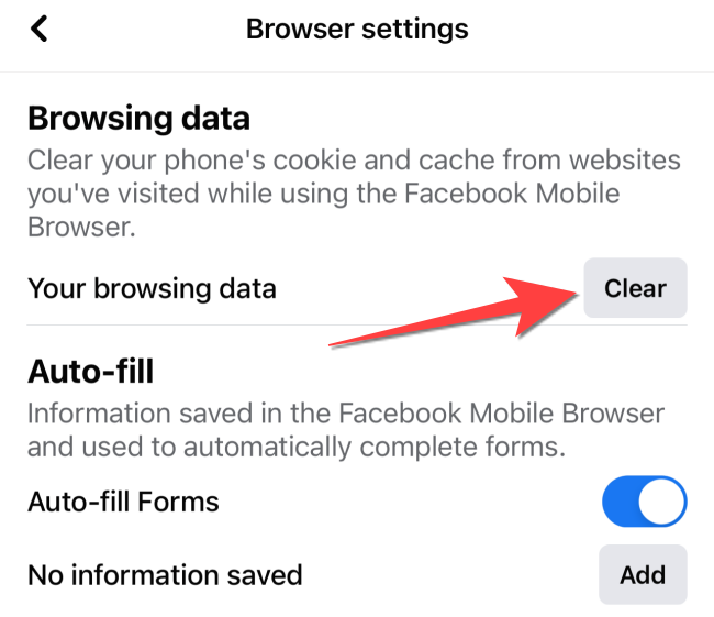 В разделе «Данные просмотра» нажмите кнопку «Очистить».
