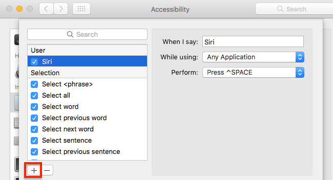 Скриншот: создание новой команды диктовки для запуска Siri