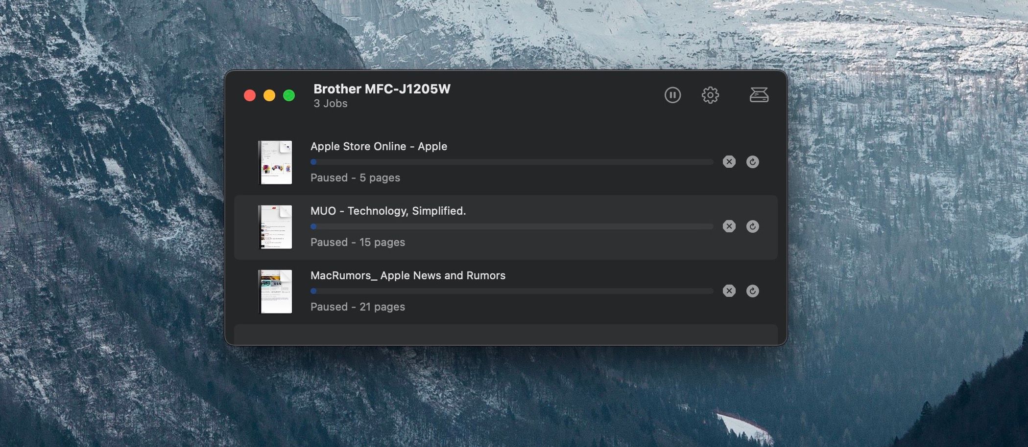 Очередь печати в macOS
