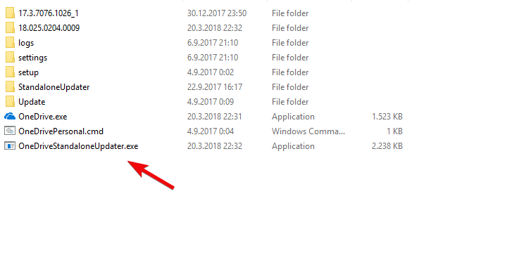 Изображение: Папка AppData с файлом OneDriveStandaloneUpdater.exe