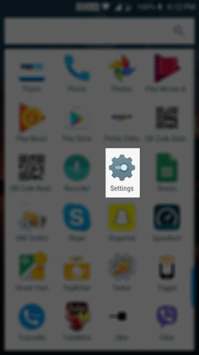 Icona Impostazioni nel drawer app Android