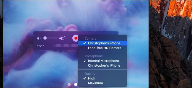 Экран iPhone в окне QuickTime на Mac