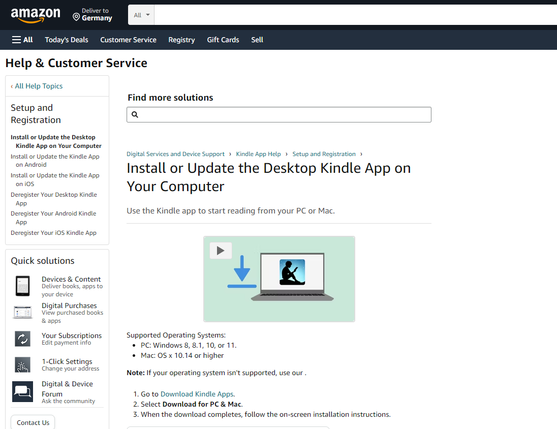 Значок приложения Kindle на рабочем столе