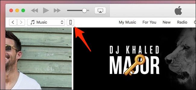 Окно iTunes с обзором устройства и иконкой устройства в левом верхнем углу