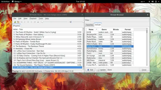 Браузер потоков в Qmmp