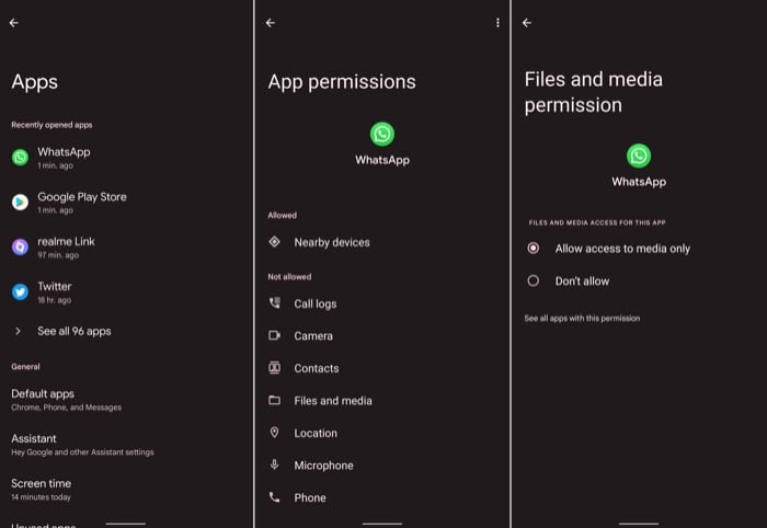 Инструкция как дать разрешение на доступ к файлам для WhatsApp на Android