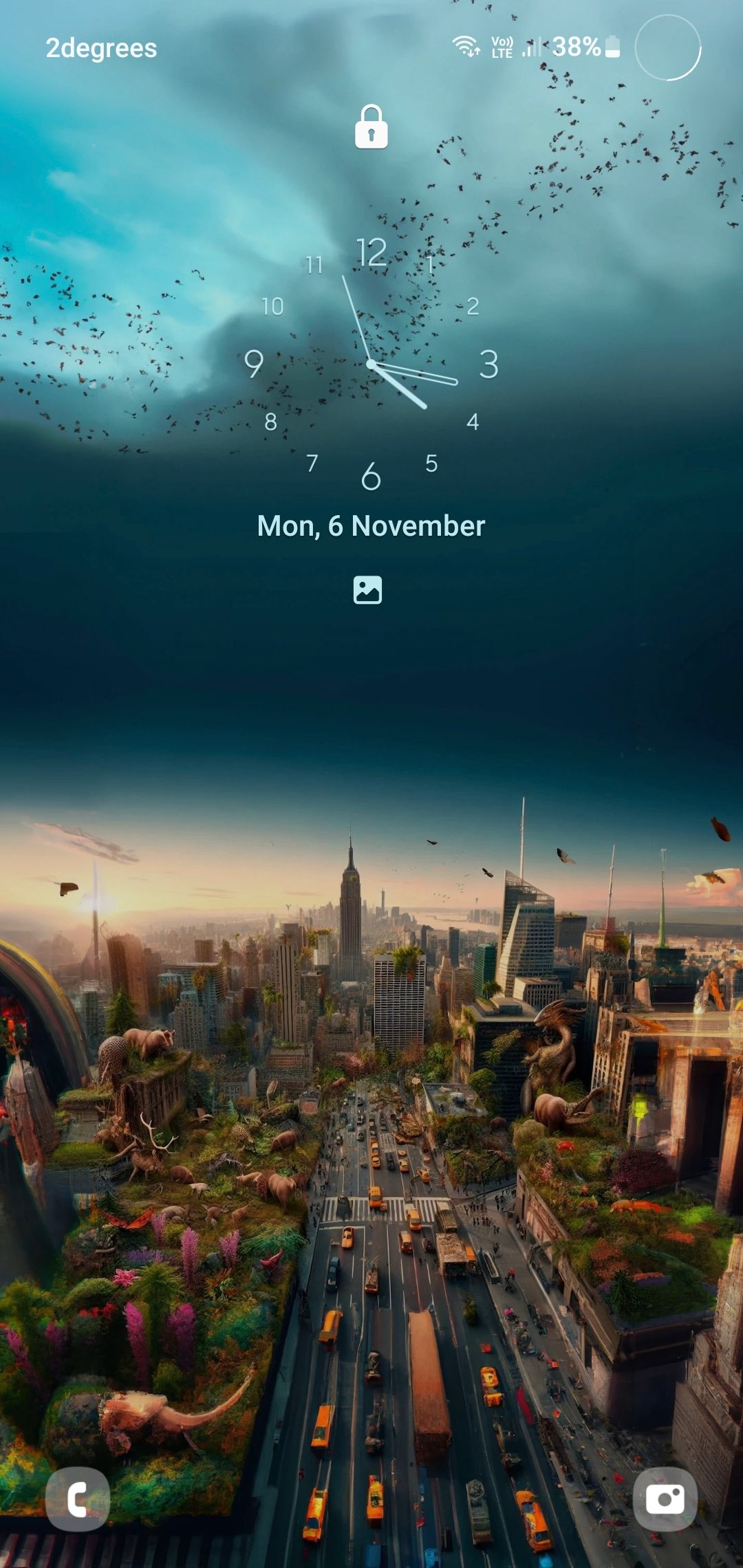 Обои Нью‑Йорка на экране блокировки Android