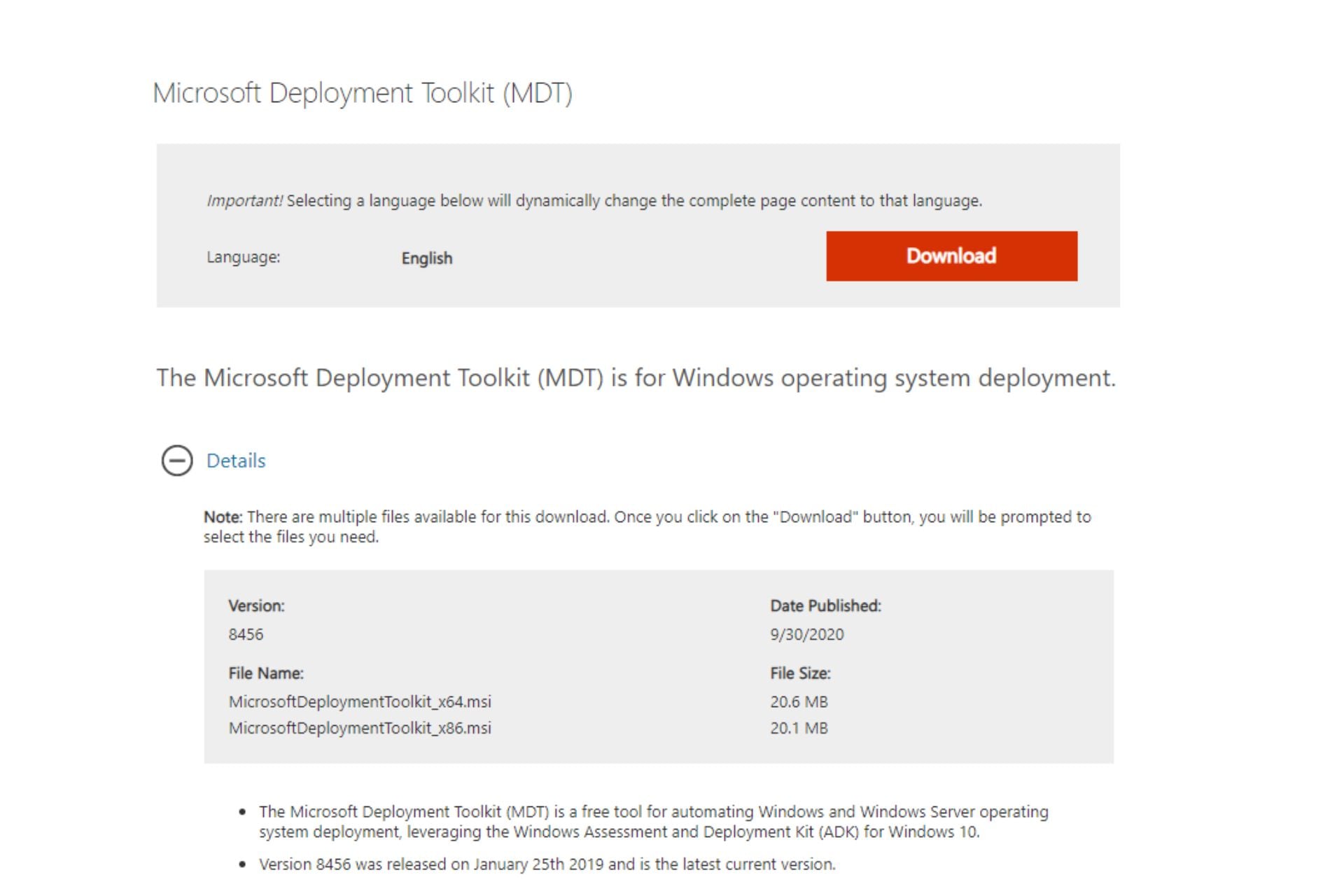 Интерфейс Microsoft Deployment Toolkit