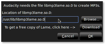 Путь к LAME в Ubuntu