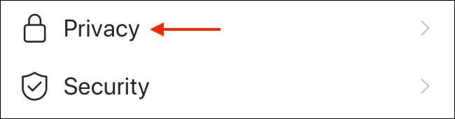 Откройте раздел «Конфиденциальность» в настройках