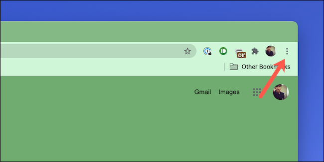 Открыть меню с тремя точками в Google Chrome