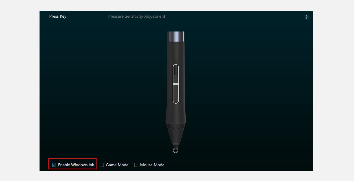 Отключение Windows Ink в настройках HuionTablet