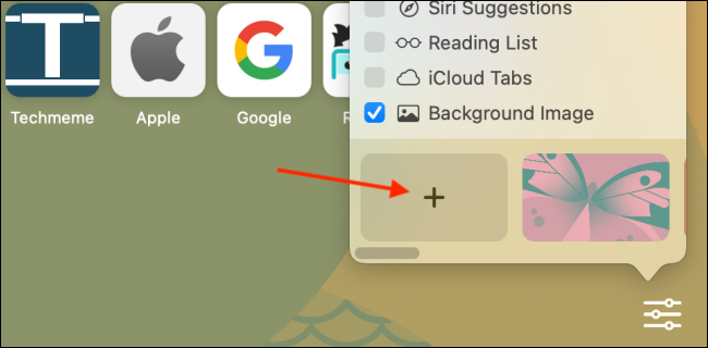 Нажмите плюс для добавления собственного изображения