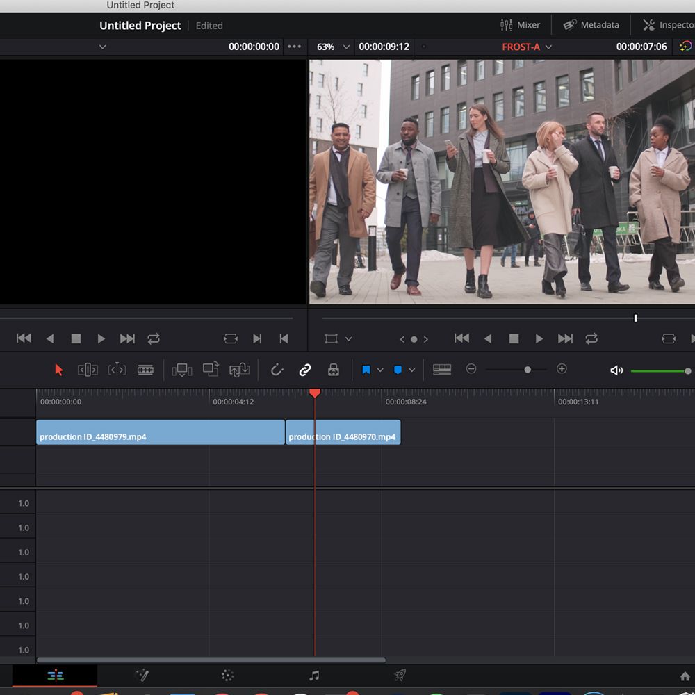 Edit tab in Resolve