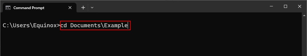 Использование команды cd для смены каталога. 