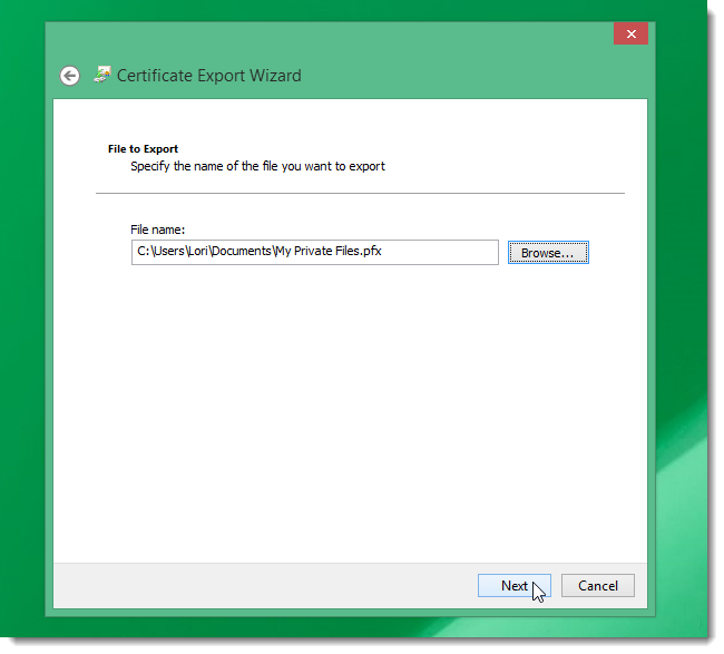 Подтверждение завершения экспорта сертификата