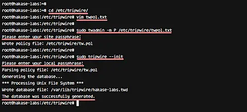 Reinizializzazione DB Tripwire