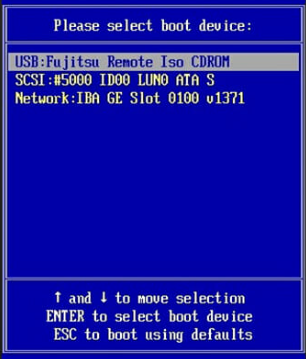 Загрузочное меню Windows с опциями выбора носителя