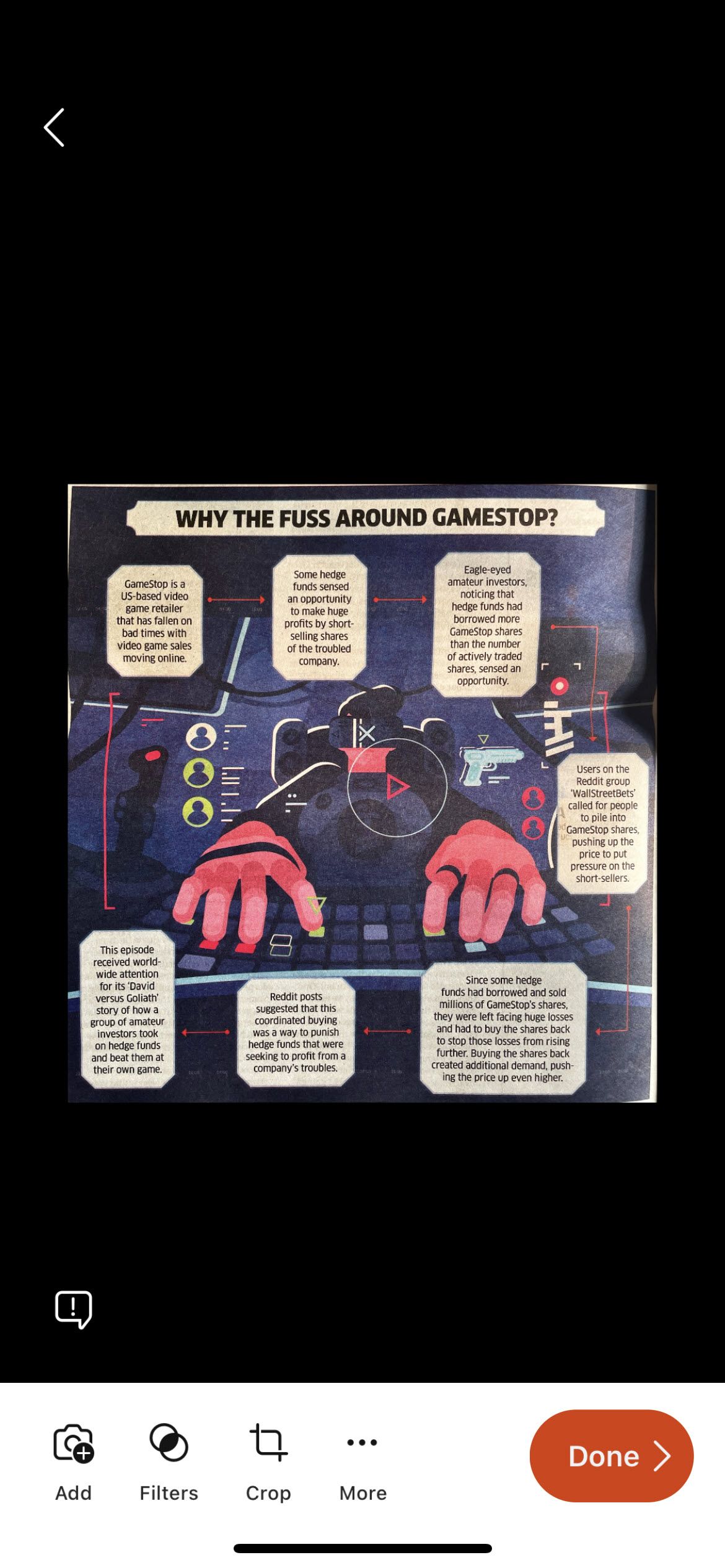 Экран Microsoft Lens — режим сканирования