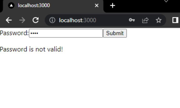 Страница контрольного списка паролей с полем ввода