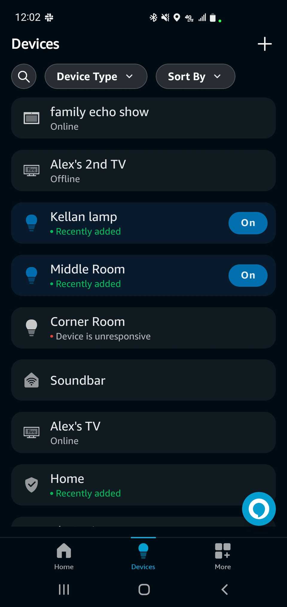Pick device from list on Alexa app.