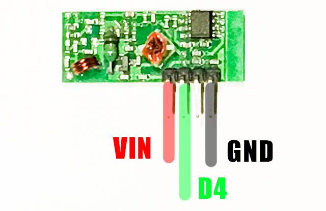 Подключение приёмника 433 MHz
