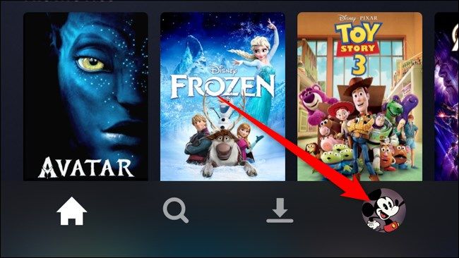 Пользовательская вкладка в приложении Disney+