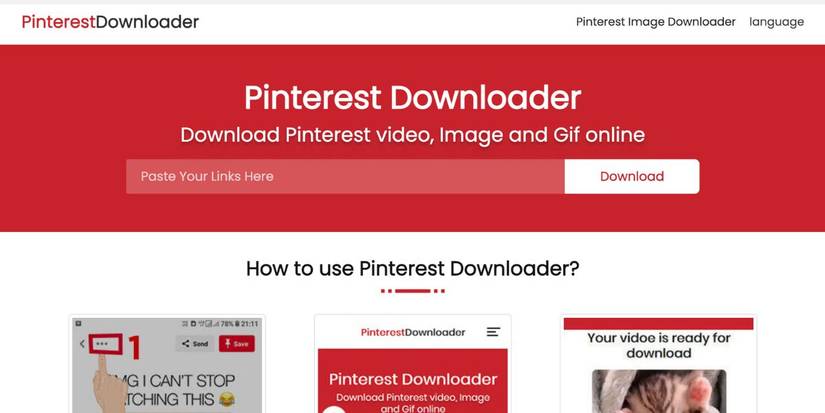 процесс скачивания видео с Pinterest