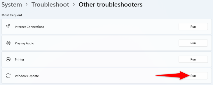 Запуск средства устранения неполадок Центра обновлений