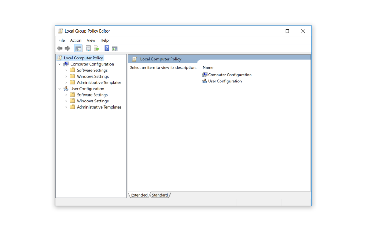 Открытие редактора групповой политики в Windows 10