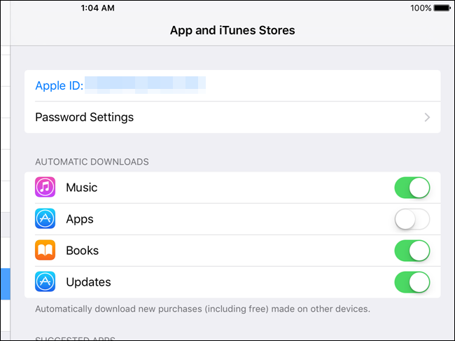 Автоматические загрузки приложений выключены на устройстве