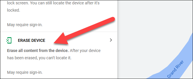 Выберите «Стереть устройство»