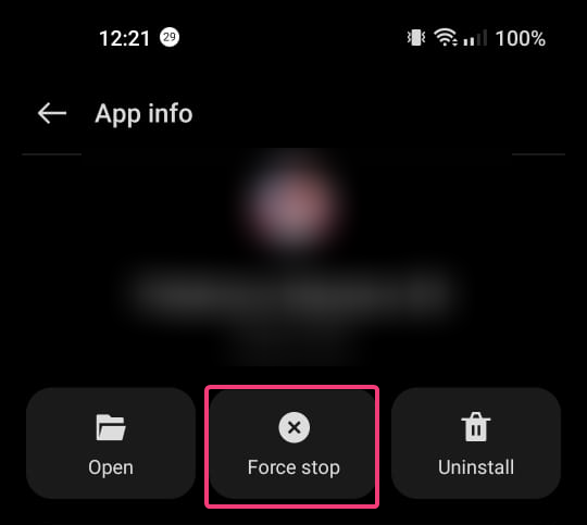 Кнопка принудительной остановки приложения