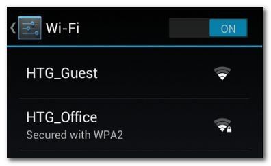 Список Wi-Fi на Android