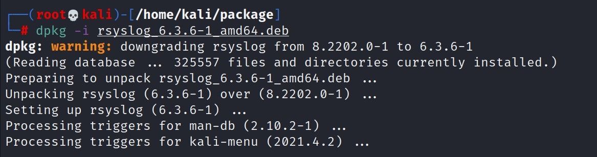 dpkg-install-control-success-screen