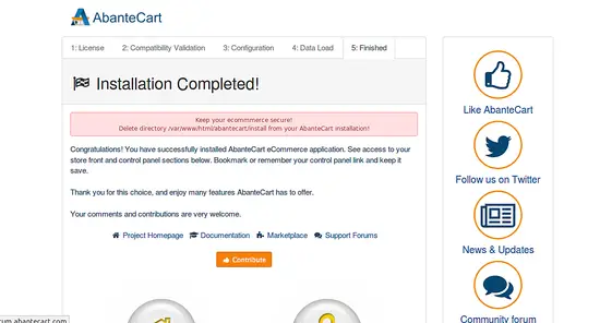 Установка завершена