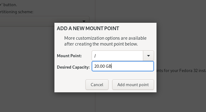 Создание раздела root для Linux