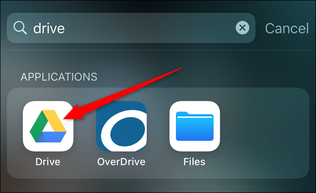 Откройте приложение Google Drive