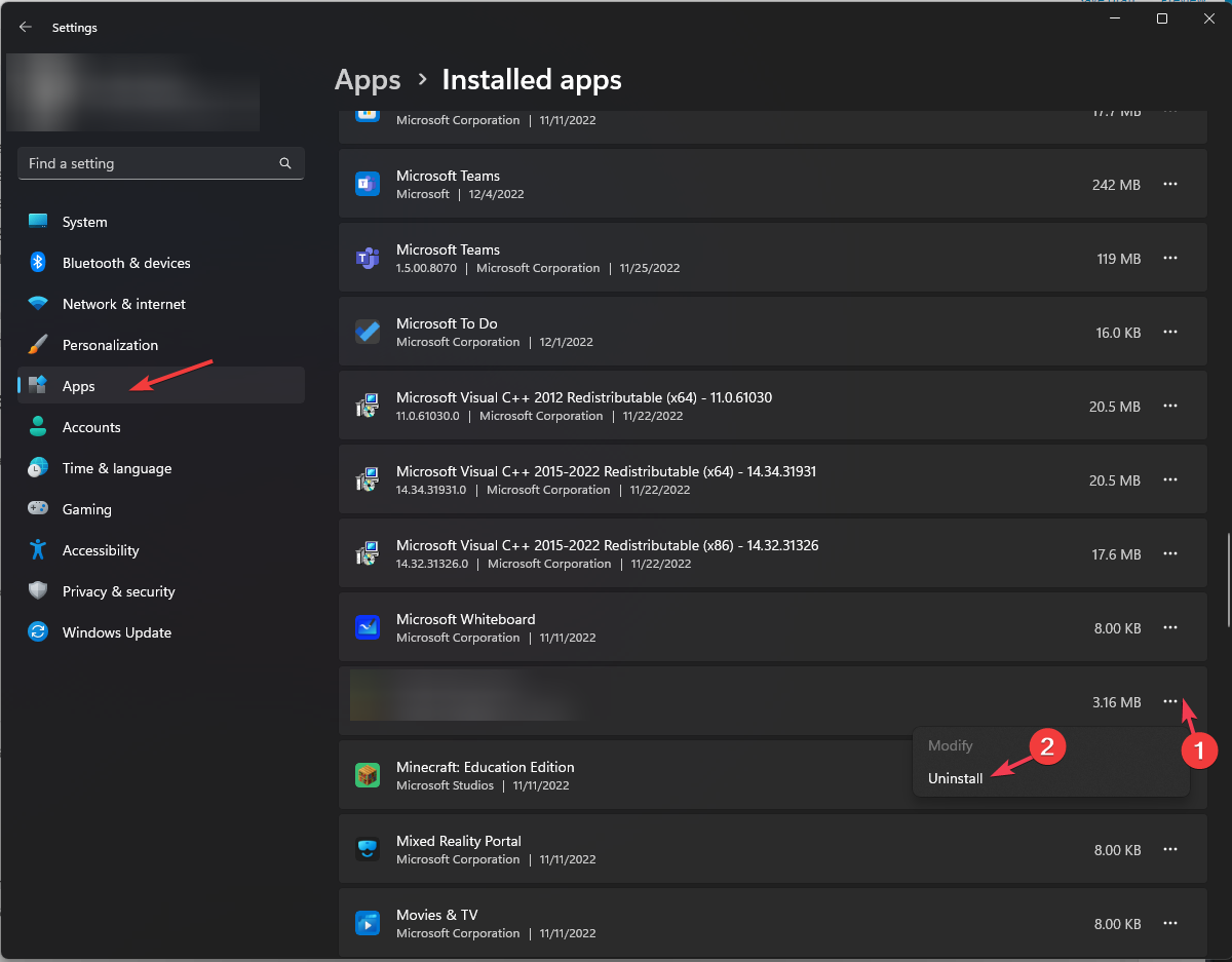 Удаление BlueStacks через параметры